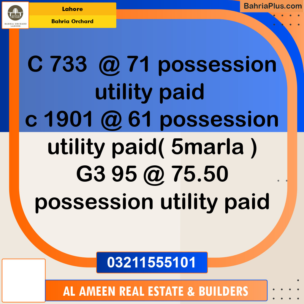 Residential Plot for Sale in Bahria Orchard, Lahore - (BP-123975)