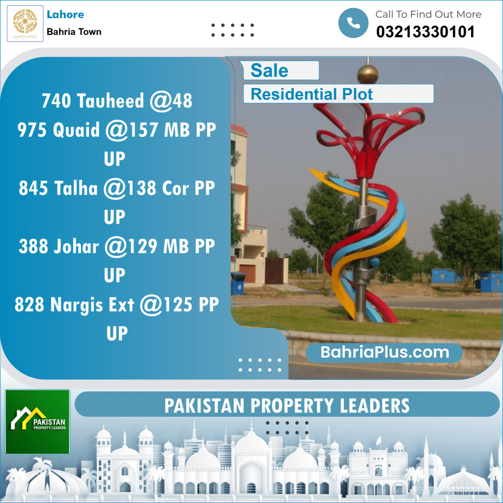 Residential Plot for Sale in Bahria Town, Lahore - (BP-123978)
