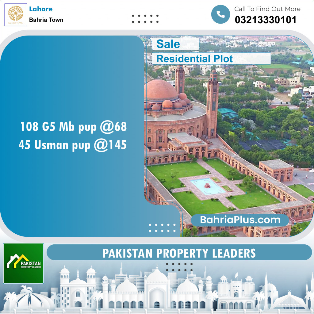 Residential Plot for Sale in Bahria Town, Lahore - (BP-123998)