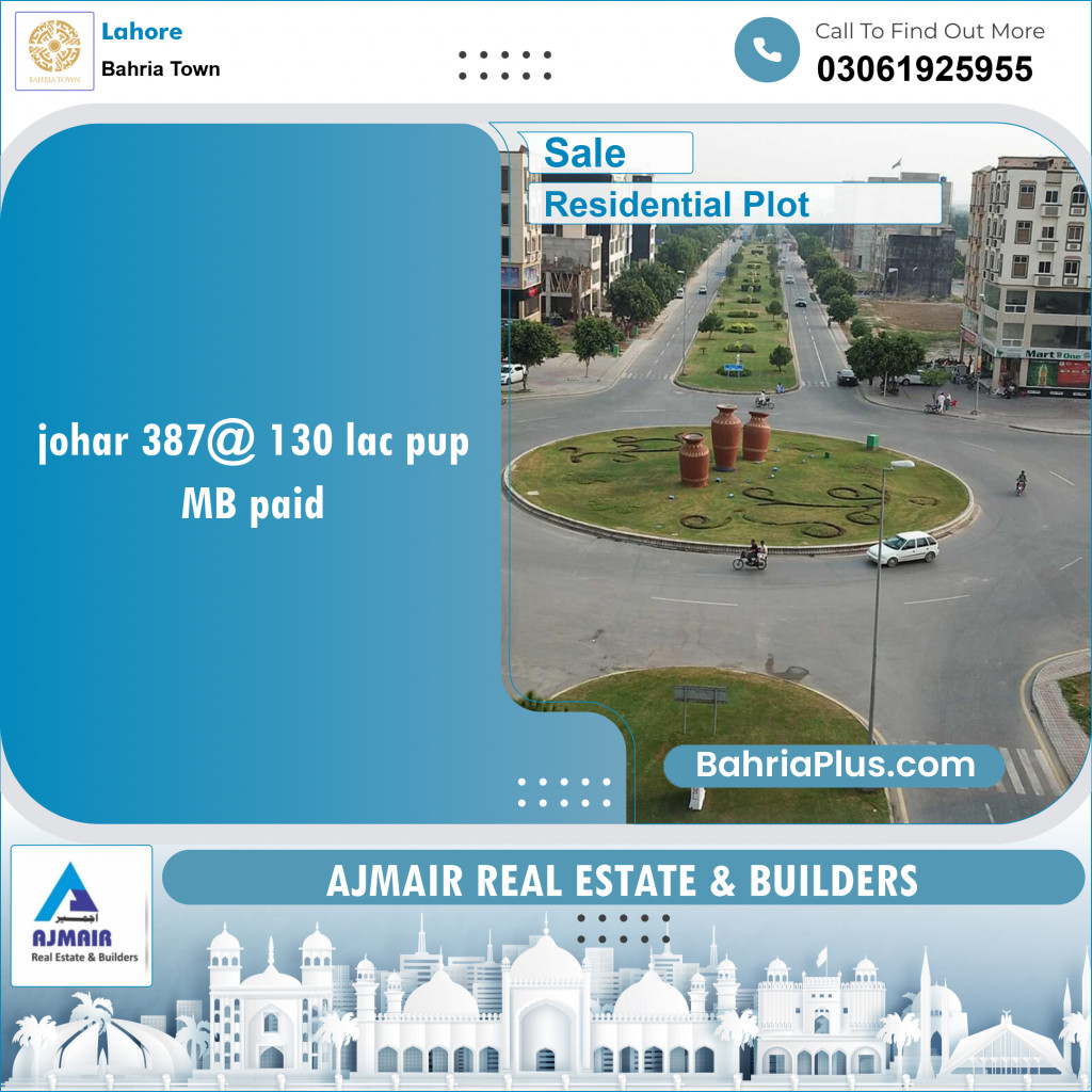 Residential Plot for Sale in Bahria Town, Lahore - (BP-124054)