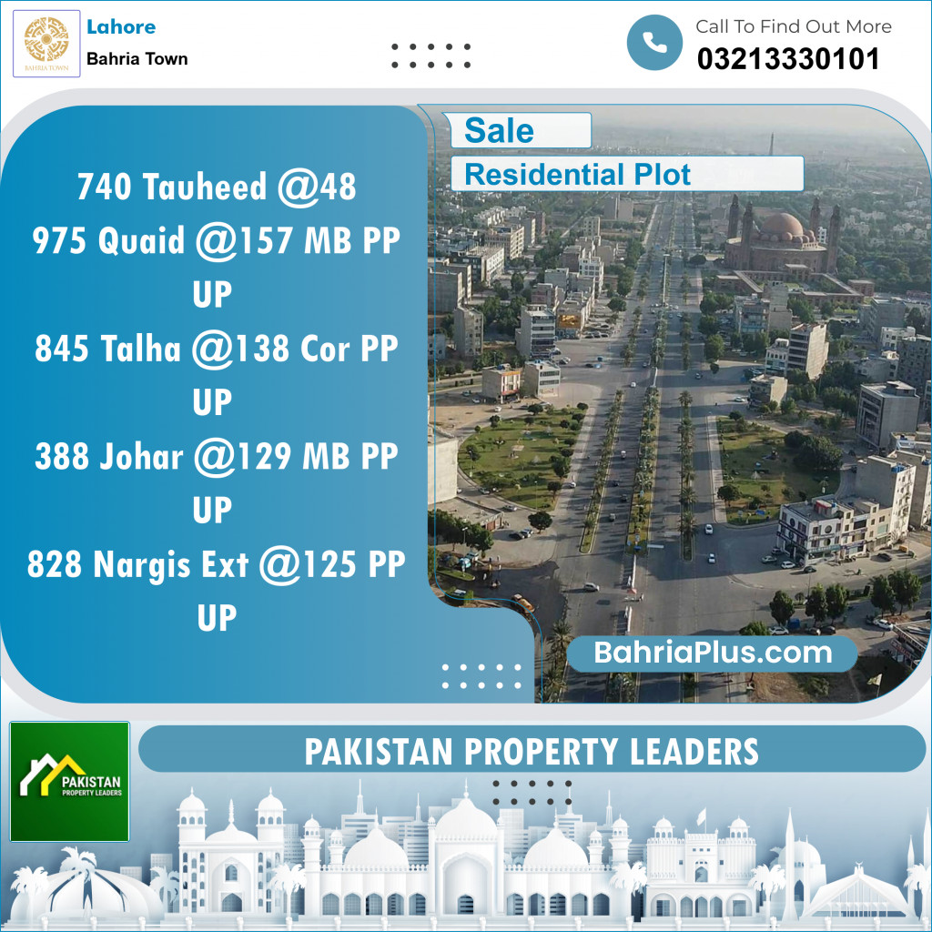 Residential Plot for Sale in Bahria Town, Lahore - (BP-124071)