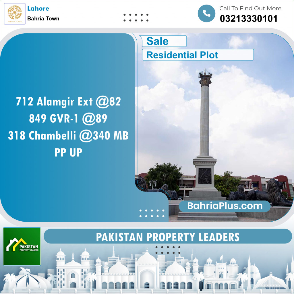 Residential Plot for Sale in Bahria Town, Lahore - (BP-124136)