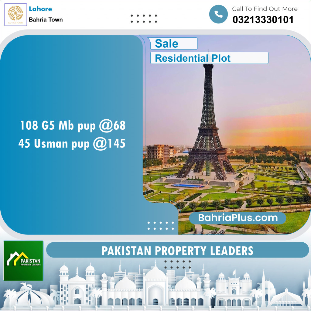 Residential Plot for Sale in Bahria Town, Lahore - (BP-124137)