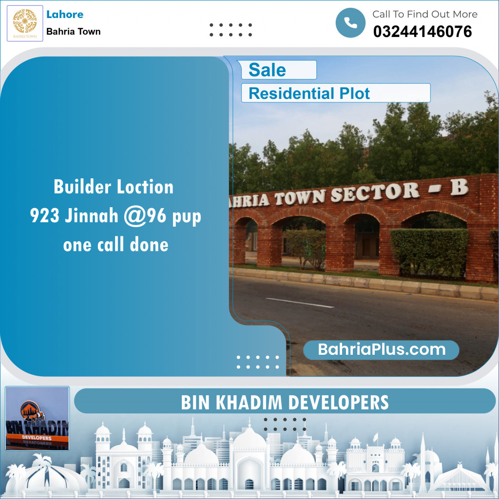 Residential Plot for Sale in Bahria Town, Lahore - (BP-124217)