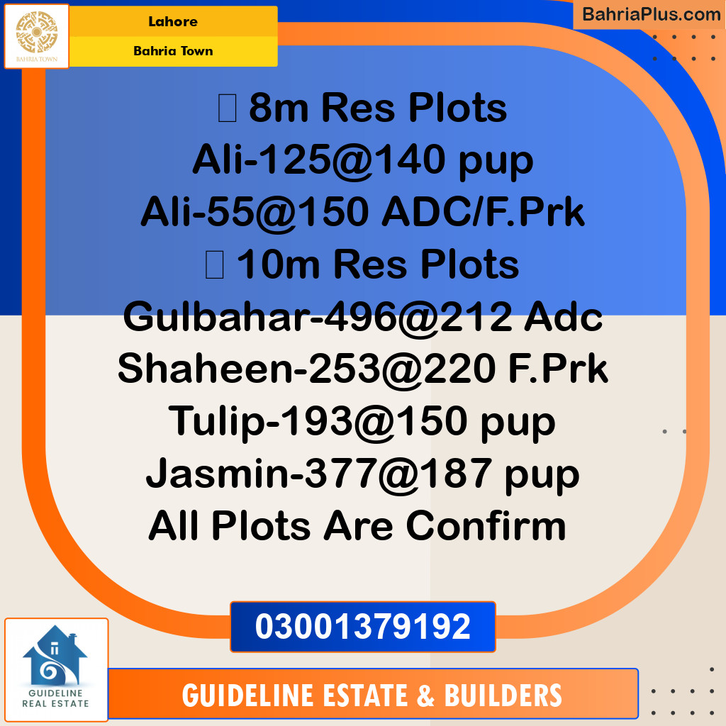 Residential Plot for Sale in Bahria Town, Lahore - (BP-124229)