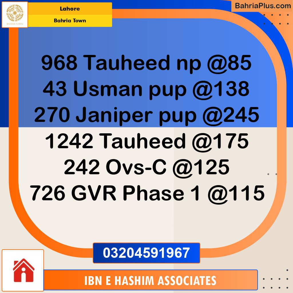 Residential Plot for Sale in Bahria Town, Lahore - (BP-124254)