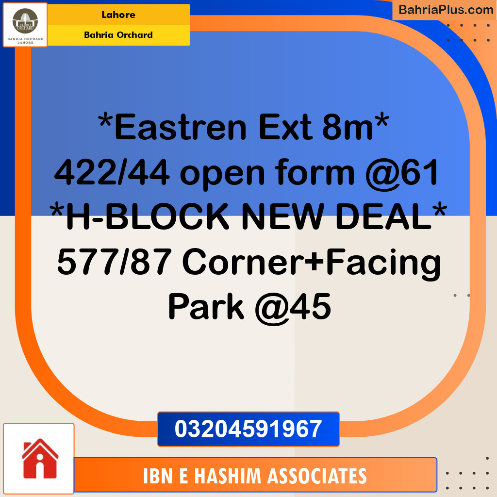 Residential Plot for Sale in Bahria Orchard, Lahore - (BP-124258)