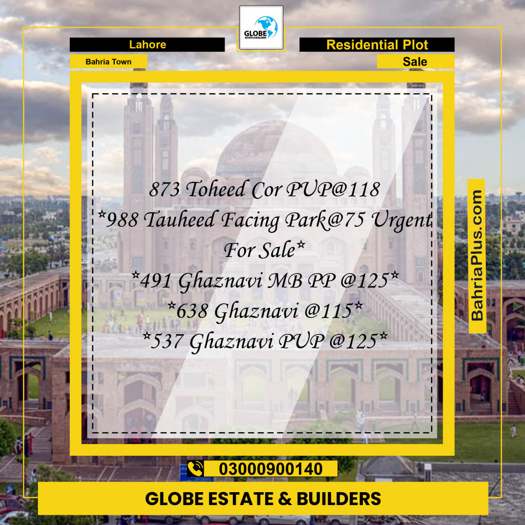 Residential Plot for Sale in Bahria Town, Lahore - (BP-124262)