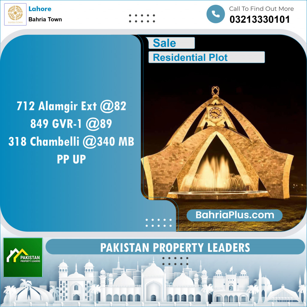 Residential Plot for Sale in Bahria Town, Lahore - (BP-124267)