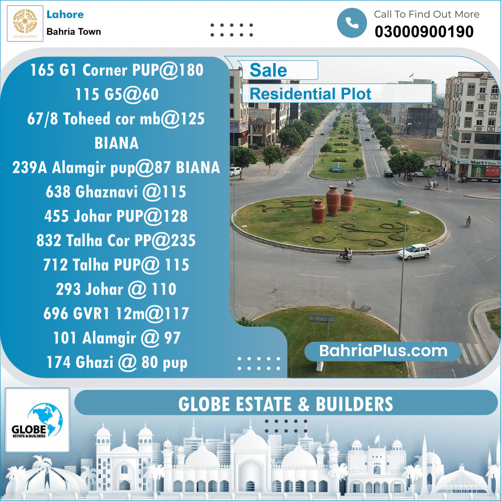 Residential Plot for Sale in Bahria Town, Lahore - (BP-124322)