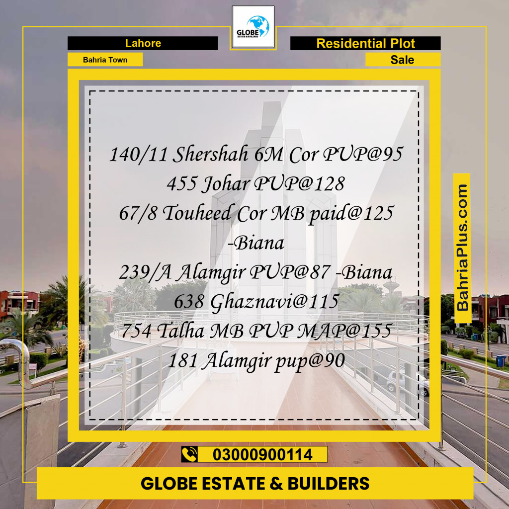 Residential Plot for Sale in Bahria Town, Lahore - (BP-124335)