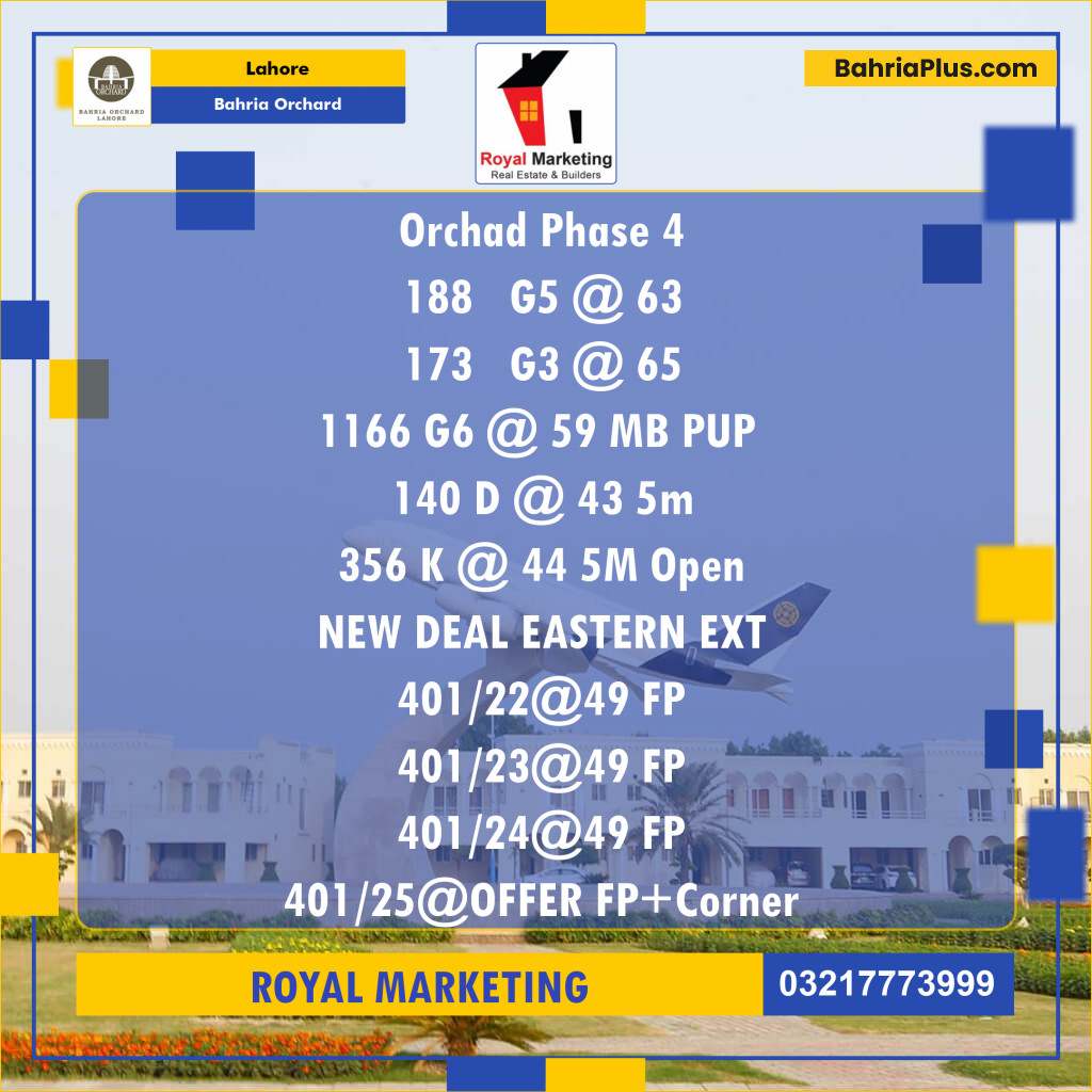 Residential Plot for Sale in Bahria Orchard, Lahore - (BP-124367)