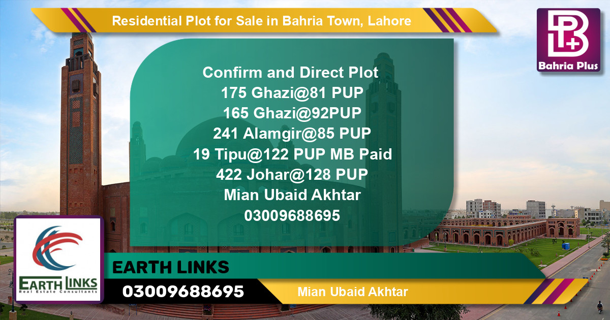 Residential Plot for Sale in Bahria Town, Lahore - (BP-124397)