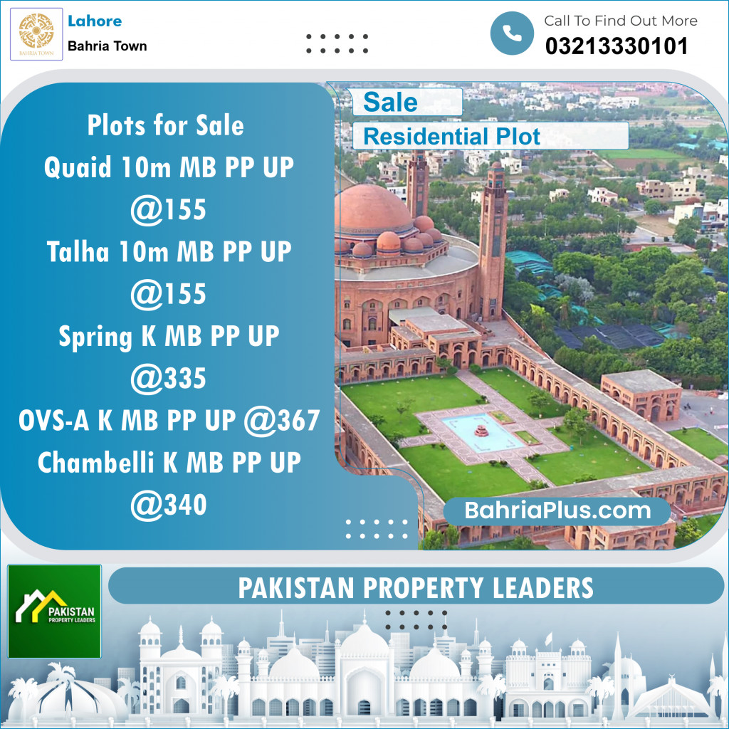 Residential Plot for Sale in Bahria Town, Lahore - (BP-124415)
