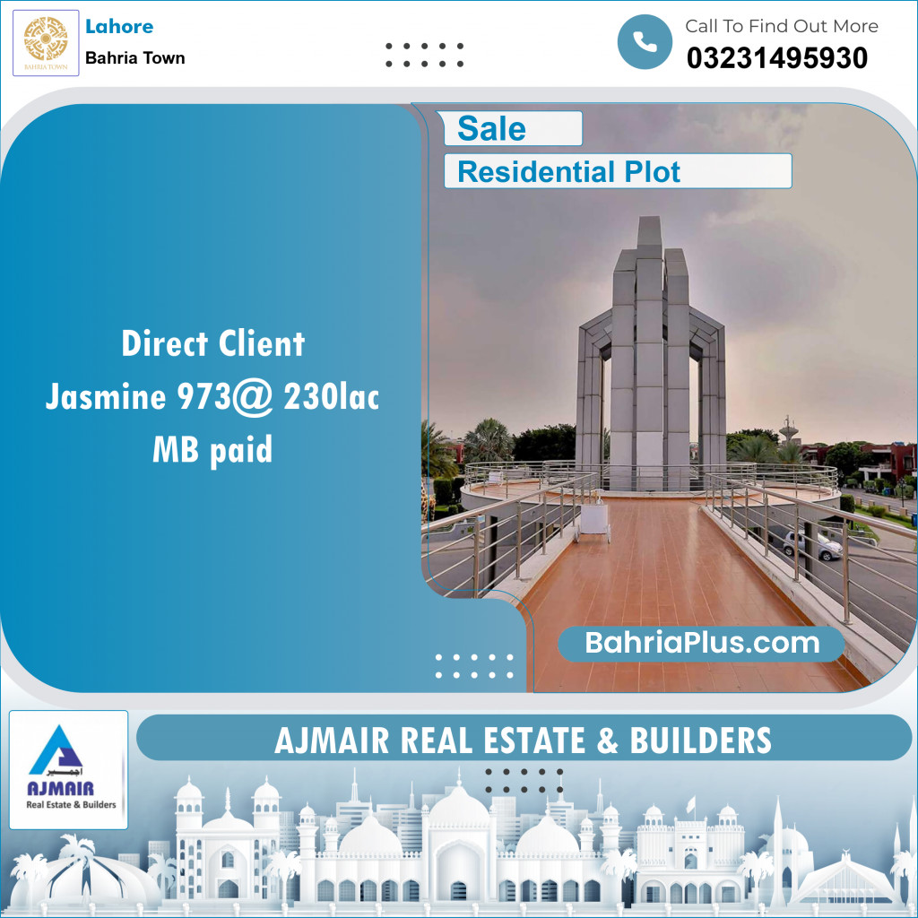 Residential Plot for Sale in Bahria Town, Lahore - (BP-124454)
