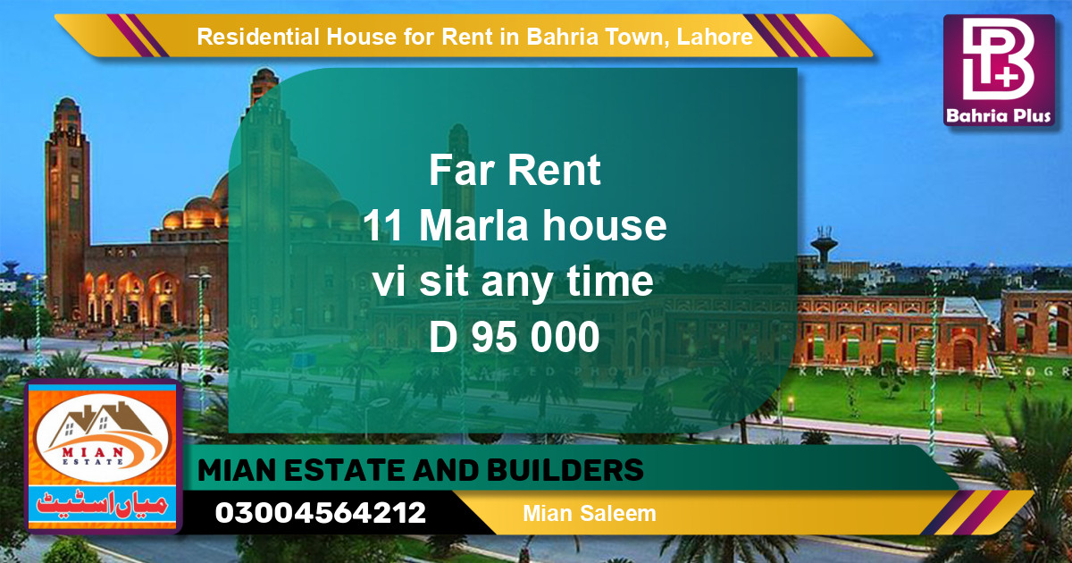 Residential House for Rent in Bahria Town, Lahore - (BP-124487)