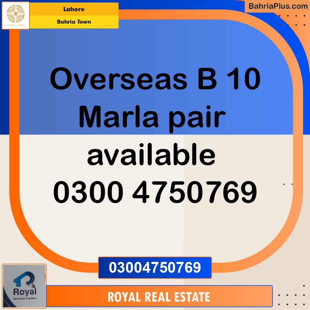 Residential Plot for Sale in Bahria Town, Lahore - (BP-124509)