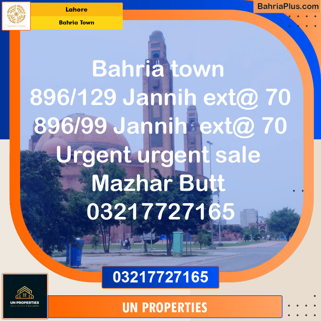 Residential Plot for Sale in Bahria Town, Lahore - (BP-124630)