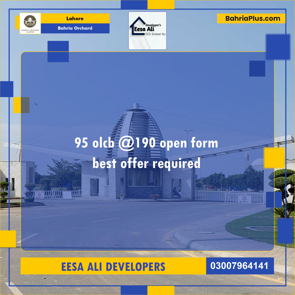 Commercial Plot for Sale in Bahria Orchard, Lahore - (BP-124642)