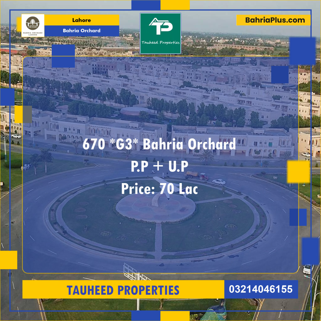 Residential Plot for Sale in Bahria Orchard, Lahore - (BP-124652)