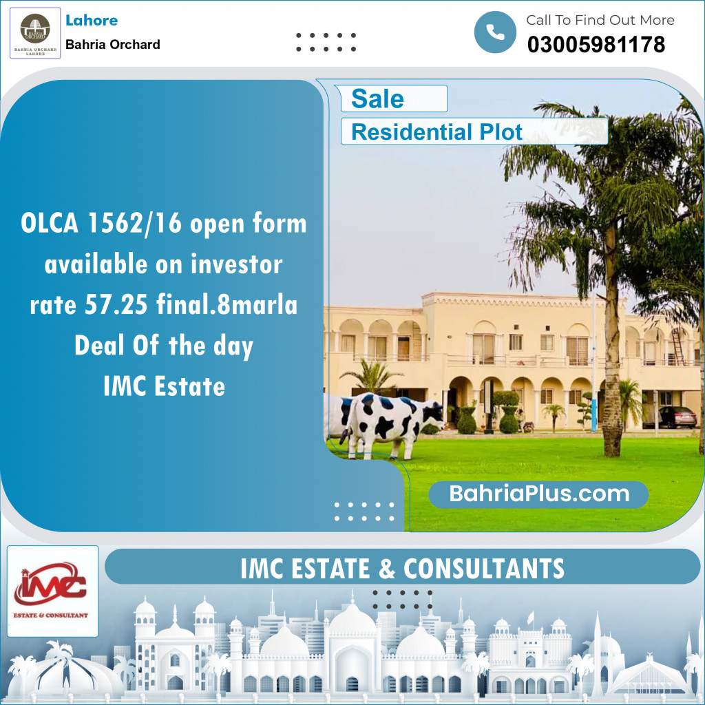 Residential Plot for Sale in Bahria Orchard, Lahore - (BP-124844)