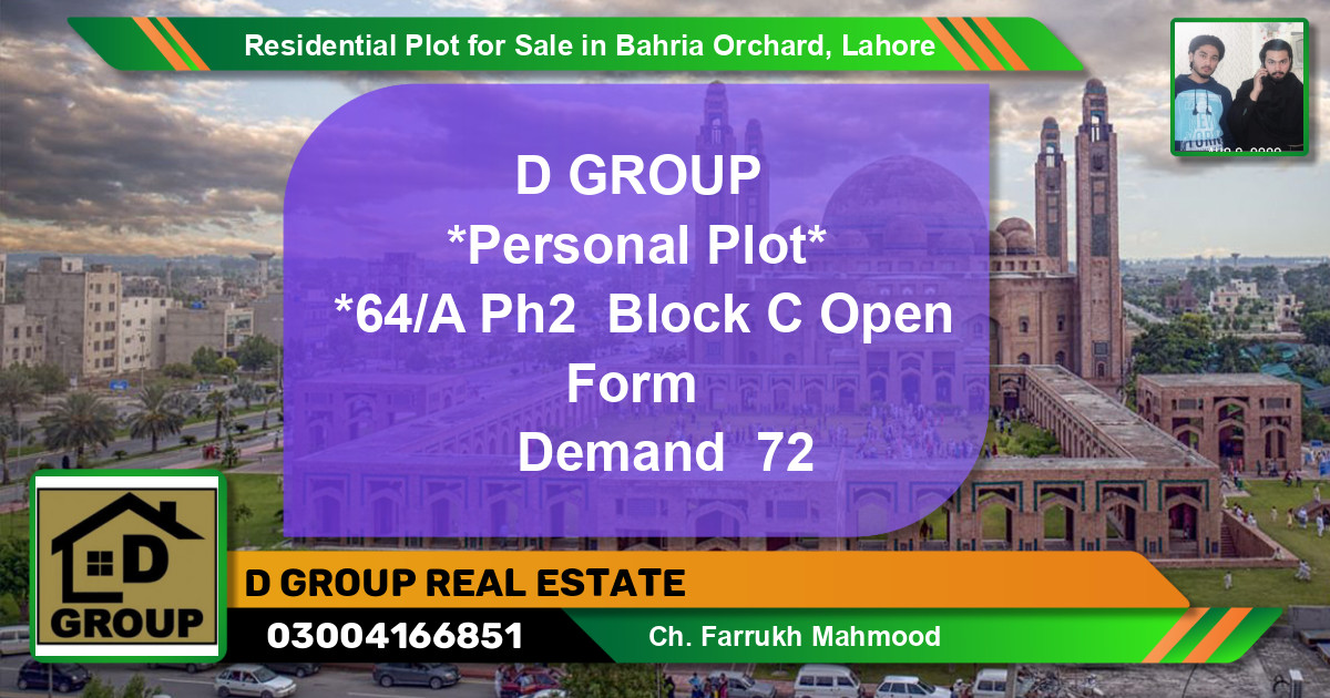 Residential Plot for Sale in Bahria Orchard, Lahore - (BP-124847)