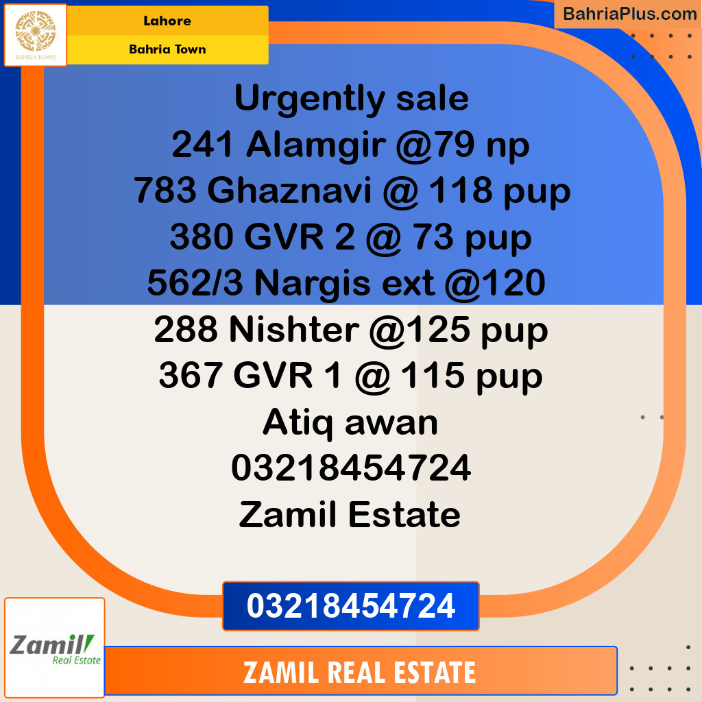 Residential Plot for Sale in Bahria Town, Lahore - (BP-124868)