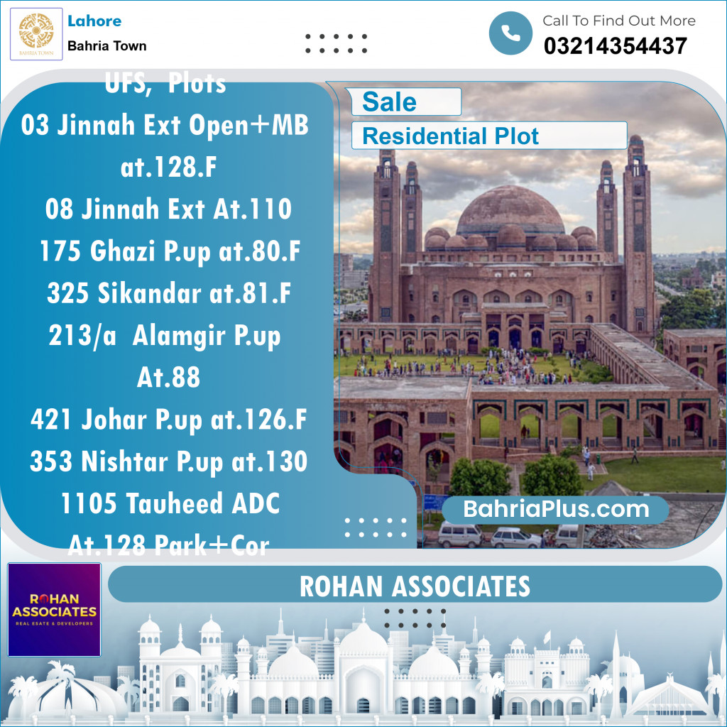 Residential Plot for Sale in Sector E - Jinnah Ext. Block -  Bahria Town, Lahore - (BP-124879)