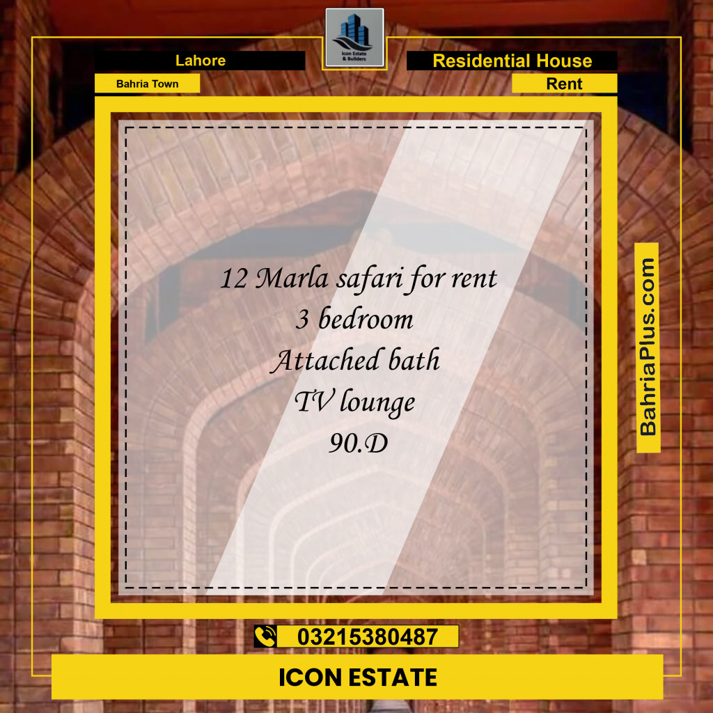 Residential House for Rent in Bahria Town, Lahore - (BP-124888)