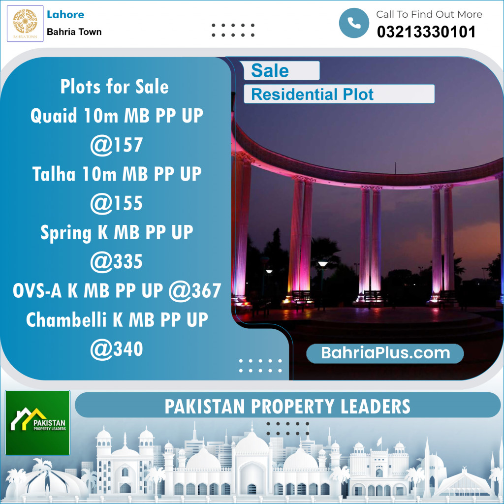 Residential Plot for Sale in Bahria Town, Lahore - (BP-124917)