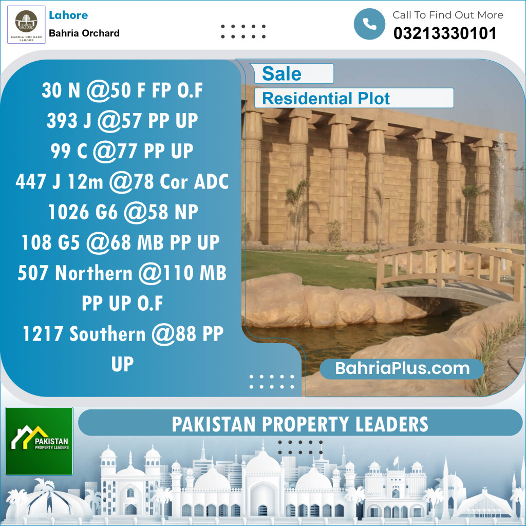 Residential Plot for Sale in Phase 2 - N Block -  Bahria Orchard, Lahore - (BP-124918)