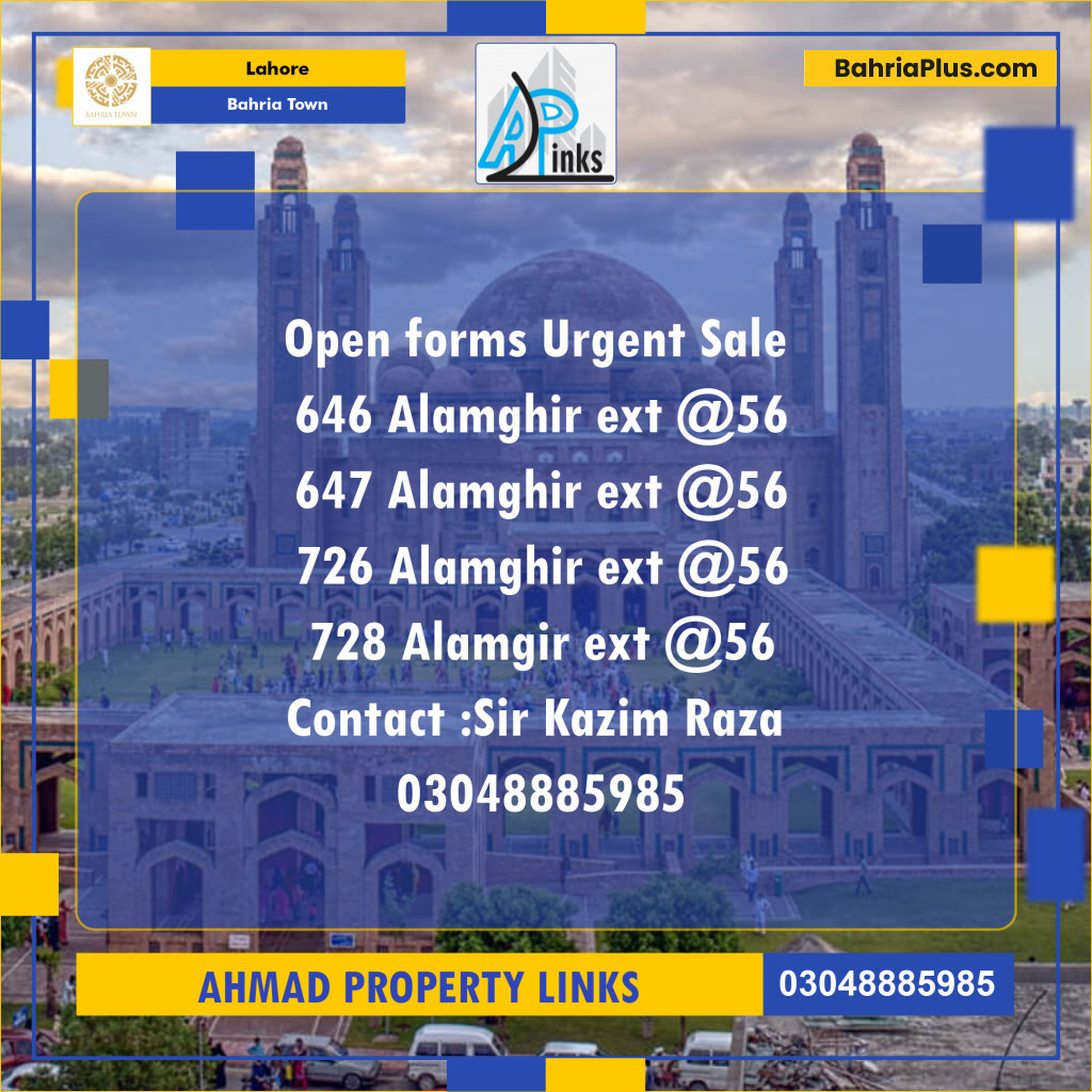 Residential Plot for Sale in Bahria Town, Lahore - (BP-124975)