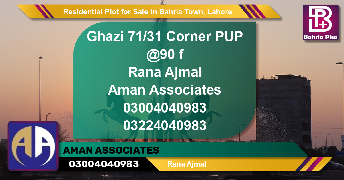 Residential Plot for Sale in Bahria Town, Lahore - (BP-124982)