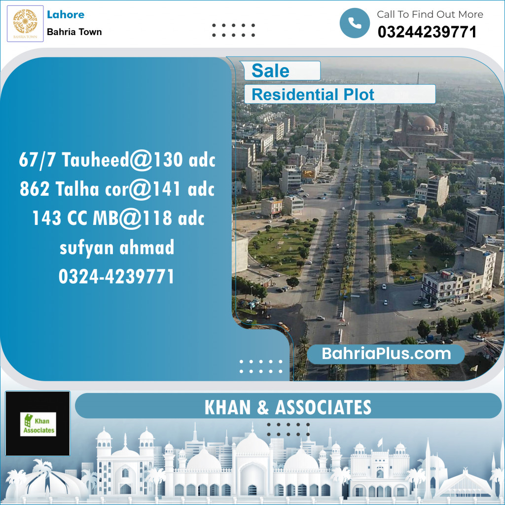 Residential Plot for Sale in Bahria Town, Lahore - (BP-124985)