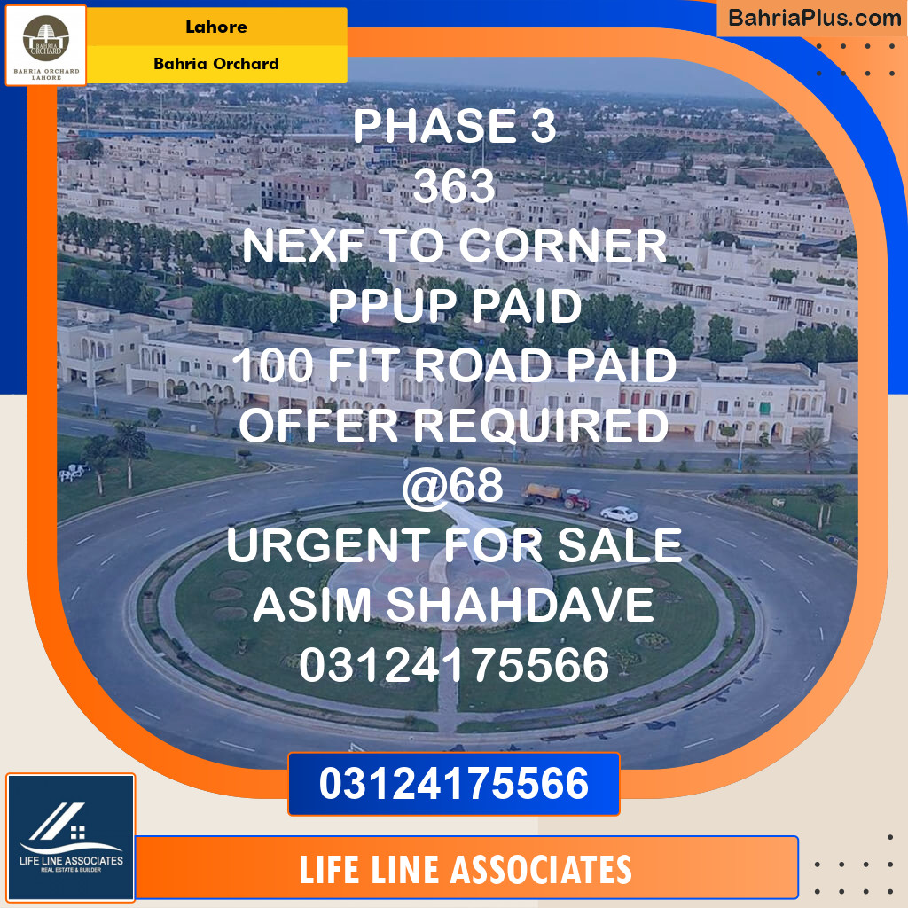 Residential Plot for Sale in Bahria Orchard, Lahore - (BP-124998)