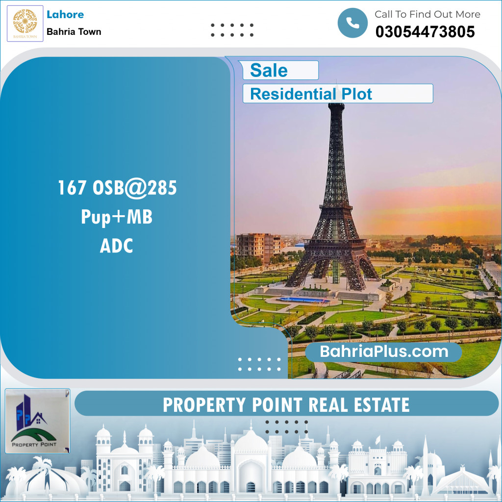 Residential Plot for Sale in Bahria Town, Lahore - (BP-125011)