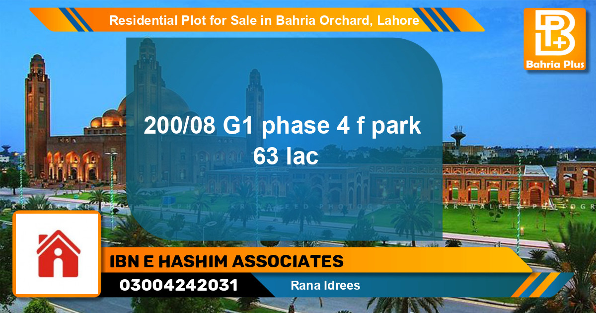 Residential Plot for Sale in Bahria Orchard, Lahore - (BP-125090)