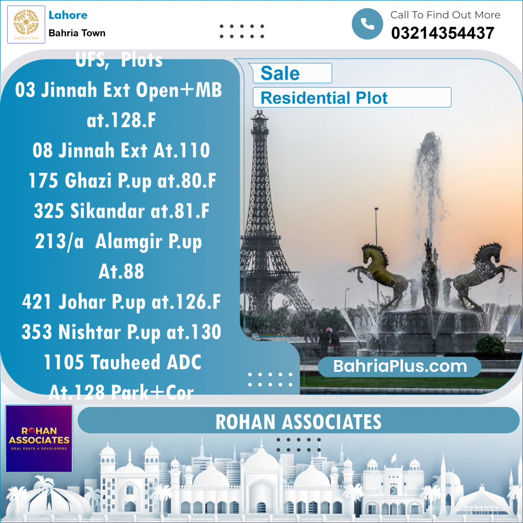 Residential Plot for Sale in Sector E - Jinnah Ext. Block -  Bahria Town, Lahore - (BP-125115)