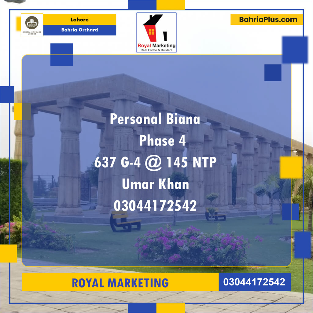 Residential Plot for Sale in Bahria Orchard, Lahore - (BP-125155)