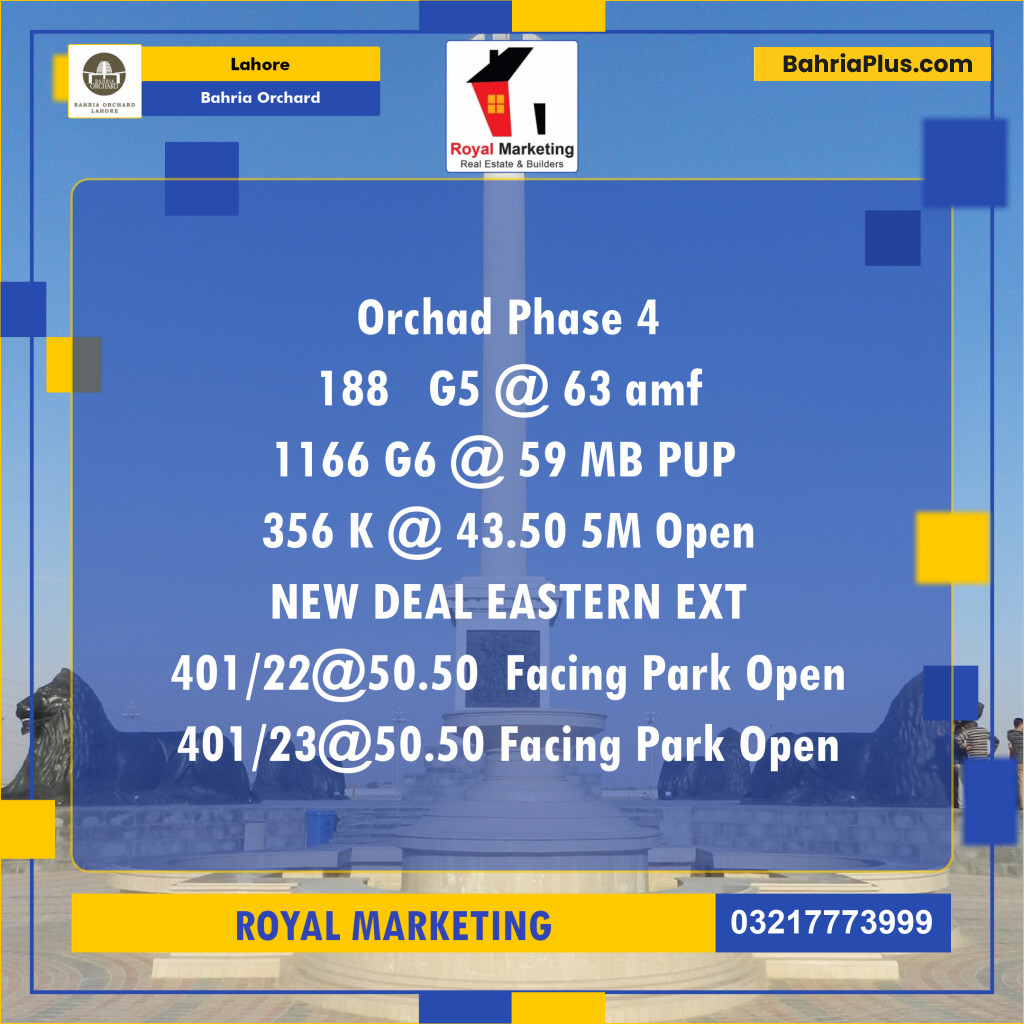 Residential Plot for Sale in Bahria Orchard, Lahore - (BP-125161)