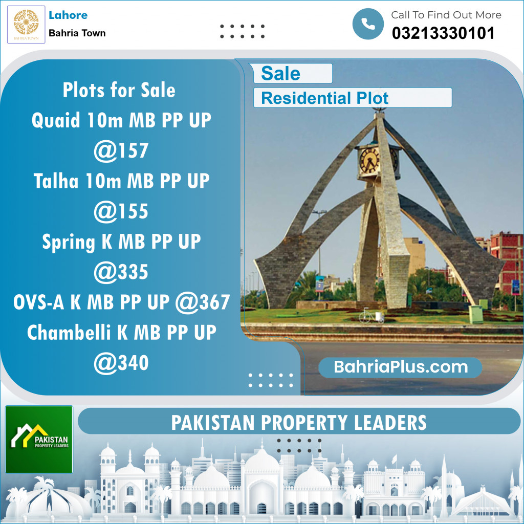 Residential Plot for Sale in Bahria Town, Lahore - (BP-125199)