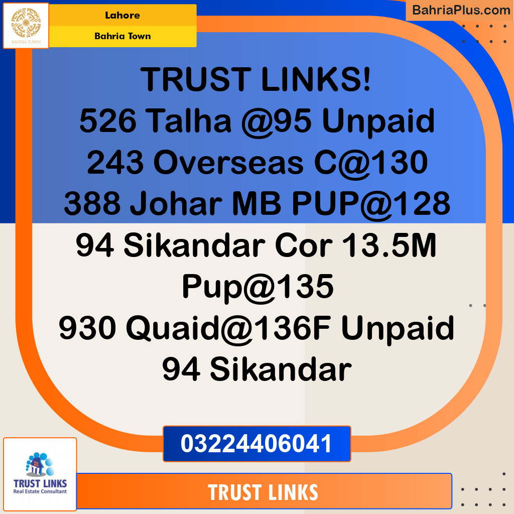 Residential Plot for Sale in Bahria Town, Lahore - (BP-125255)