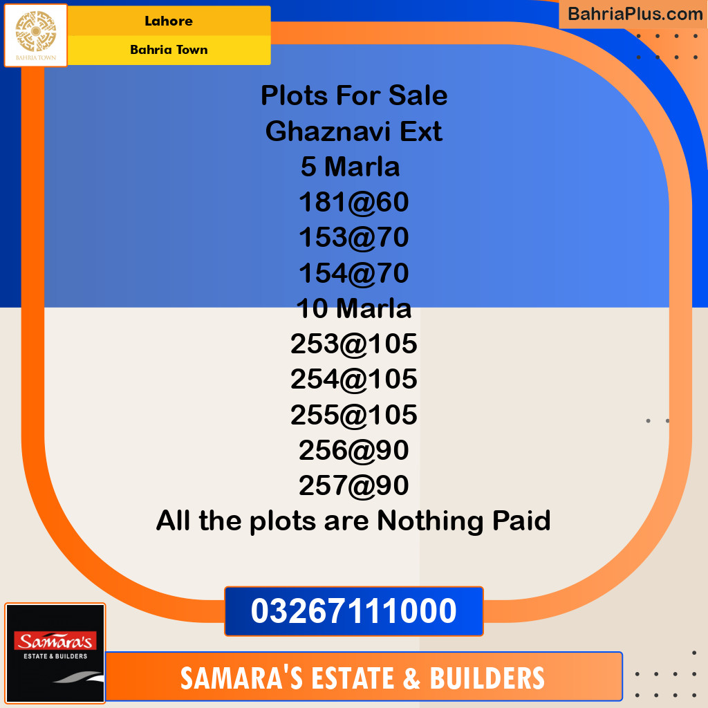 Residential Plot for Sale in Bahria Town, Lahore - (BP-125328)