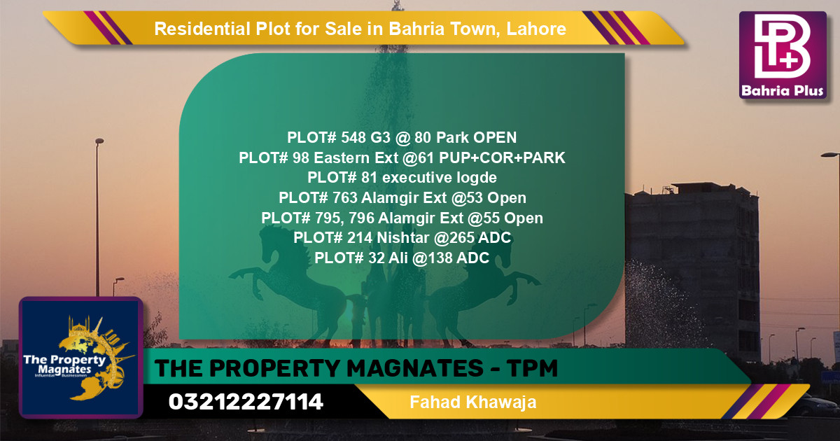 Residential Plot for Sale in Bahria Town, Lahore - (BP-125347)