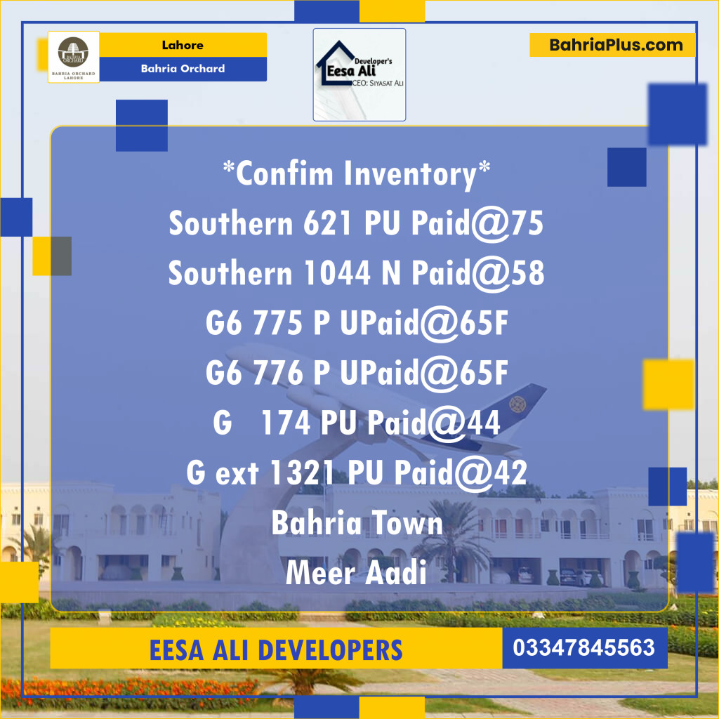 Residential Plot for Sale in Bahria Orchard, Lahore - (BP-125350)