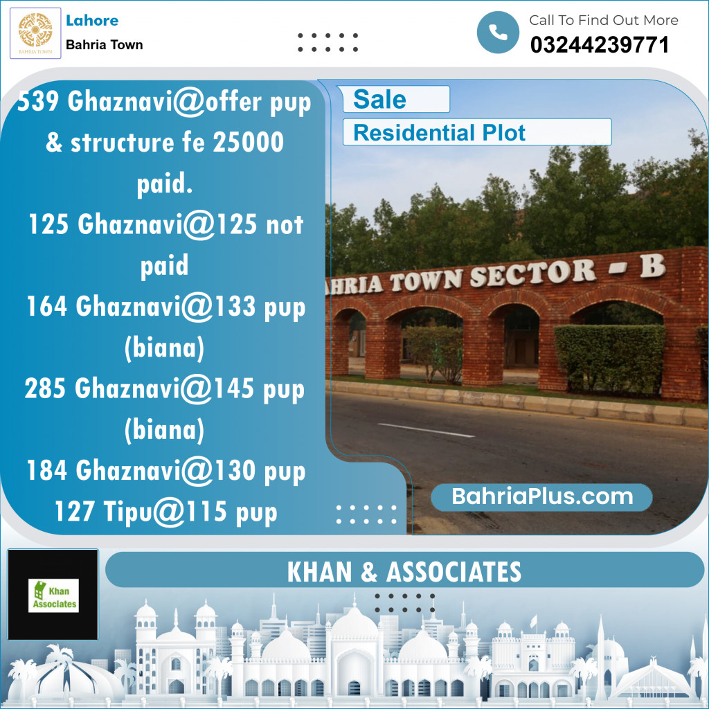 Residential Plot for Sale in Bahria Town, Lahore - (BP-125356)