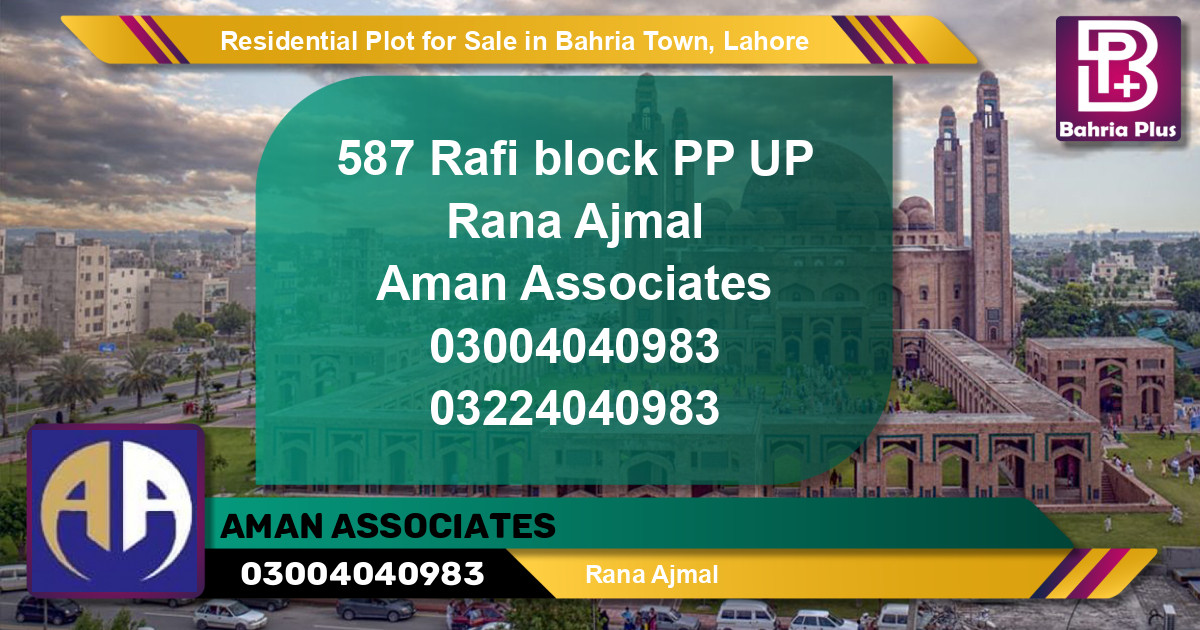 Residential Plot for Sale in Bahria Town, Lahore - (BP-125365)