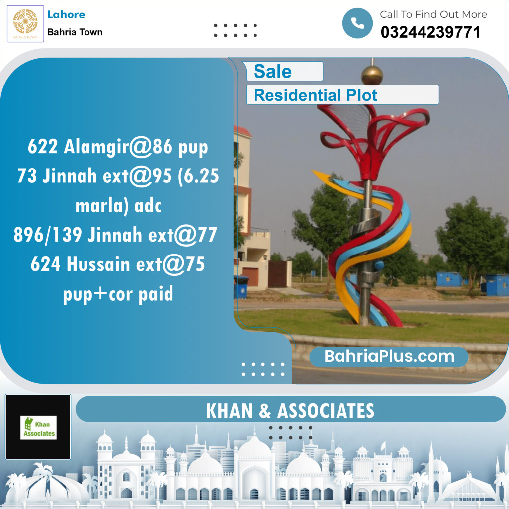 Residential Plot for Sale in Bahria Town, Lahore - (BP-125371)