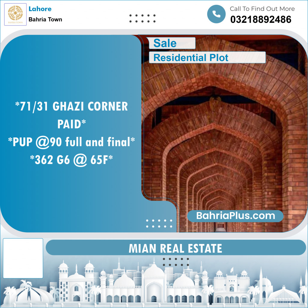 Residential Plot for Sale in Bahria Town, Lahore - (BP-125379)