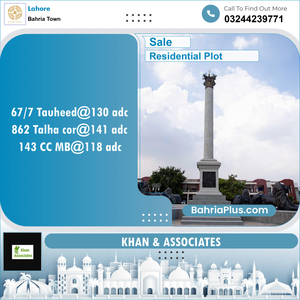 Residential Plot for Sale in Bahria Town, Lahore - (BP-125382)
